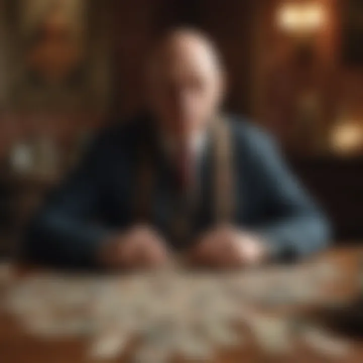 A historical depiction of Aleister Crowley alongside tarot cards.