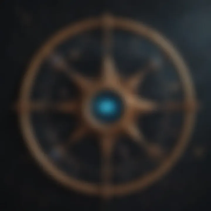 Astrological symbols connected by a constellation