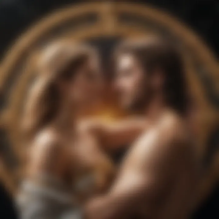Two astrological signs in harmony, representing Leo and a compatible sign