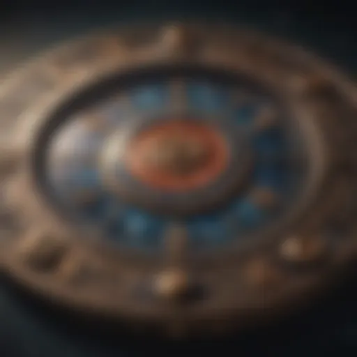 Astrological chart with zodiac symbols