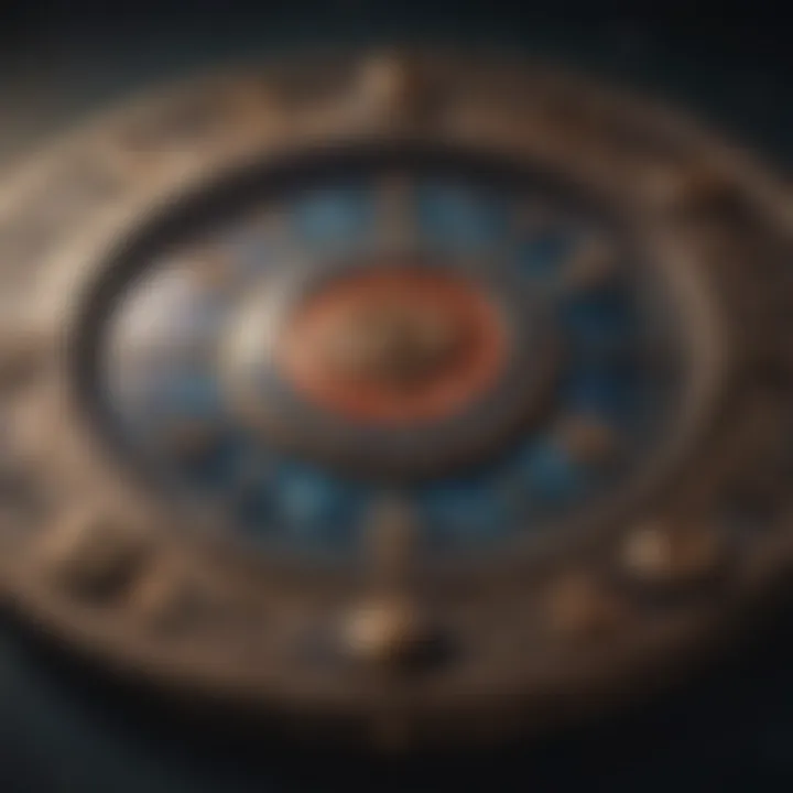 Astrological chart with zodiac symbols