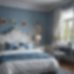 Serene blue and white bedroom decor