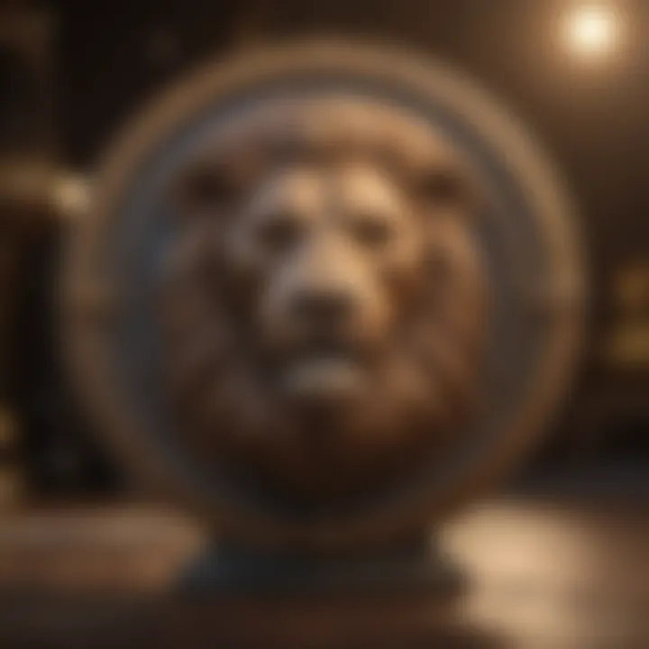 Leo zodiac sign symbol with celestial background