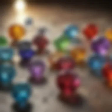 Therapeutic Benefits of Birthstones An artistic rendering of various birthstones, highlighting their beauty and therapeutic benefits.