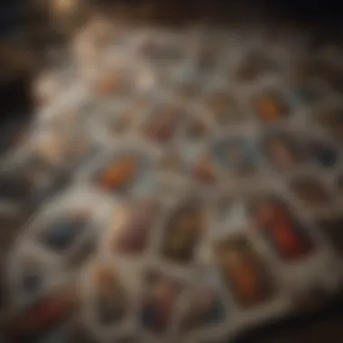 Tarot Cards Reflecting Emotional Insight A close-up of tarot cards spread out, featuring cards associated with emotional depth and intuition.