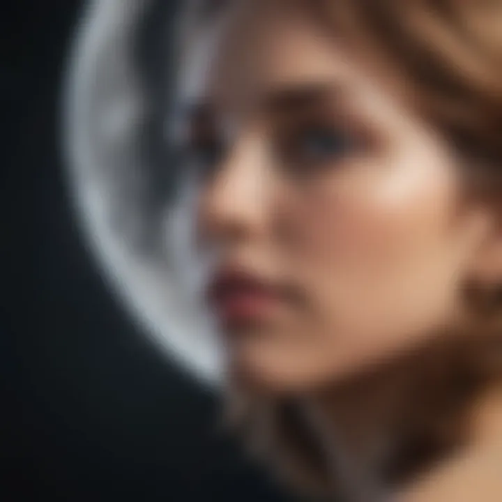 An artistic representation of the moon, symbolizing intuition and the Cancer zodiac's connection to emotions.