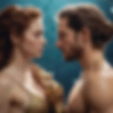 Artistic representation of Aquarius and Aries in harmony