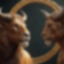 Astrological symbols of Leo and Taurus