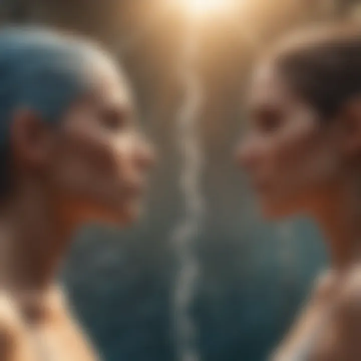 Illustration depicting Gemini's air element and Cancer's water element
