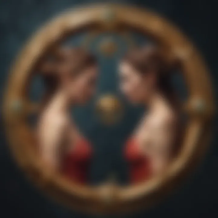 Artistic depiction of zodiac signs intertwined, symbolizing relationships
