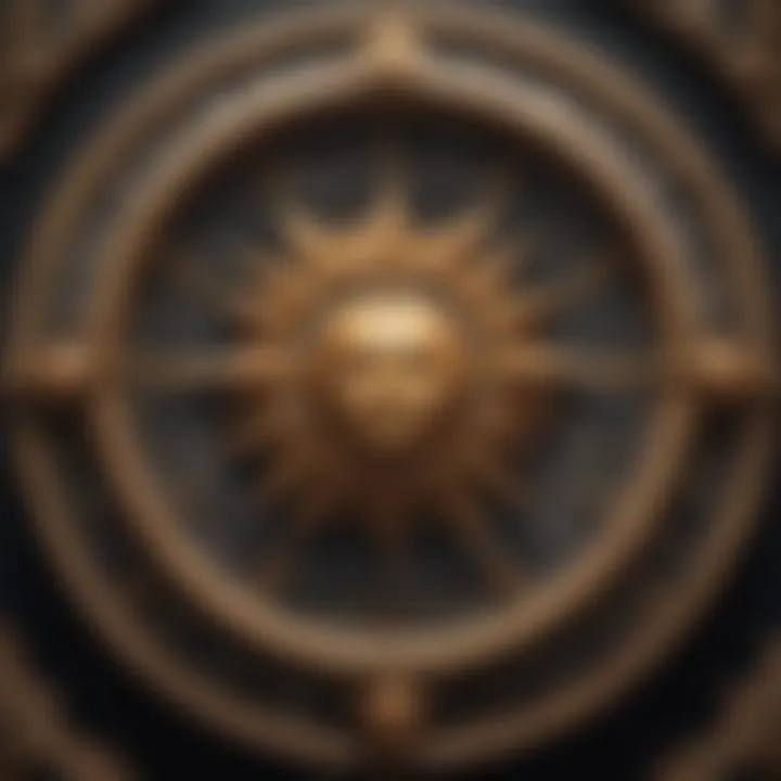 Illustration of zodiac wheel highlighting sun, moon, and rising signs