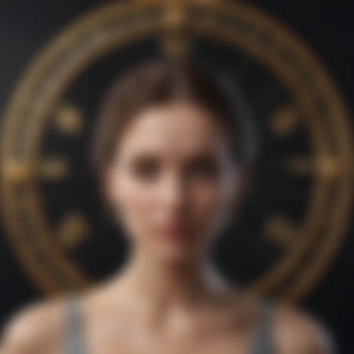 Astrological symbols of Virgo and Cancer intertwined