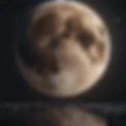 Celestial view of a full moon illuminating the night sky.