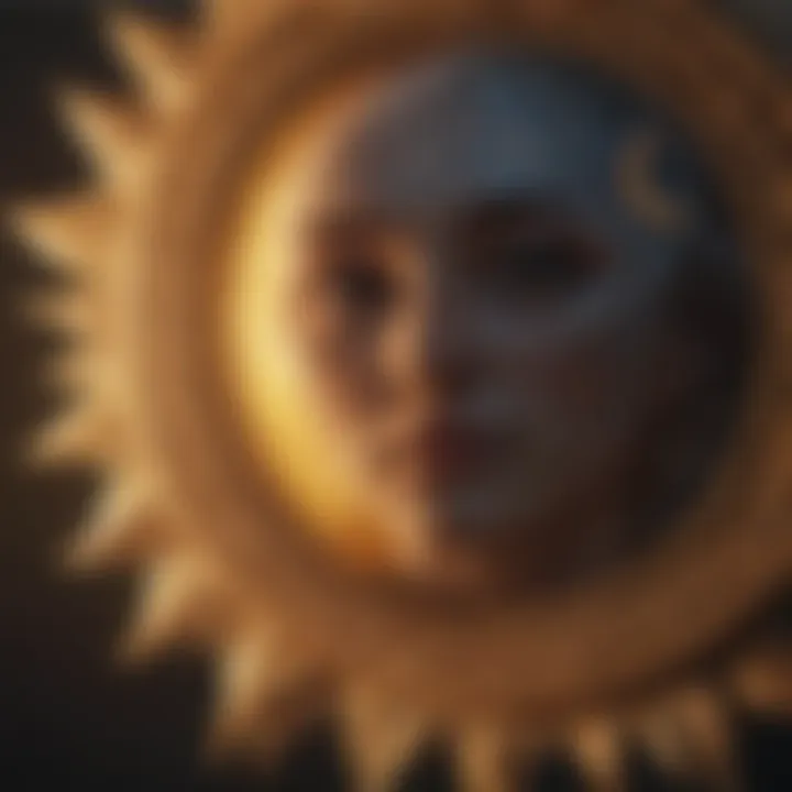 A celestial depiction of the sun and moon in harmony