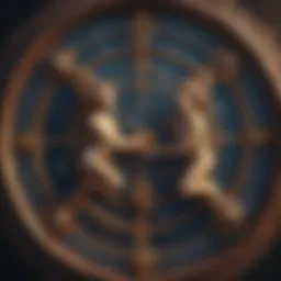 Astrological symbols representing love connections