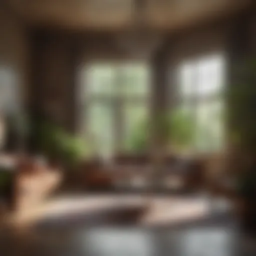 A serene living room with plants and natural light