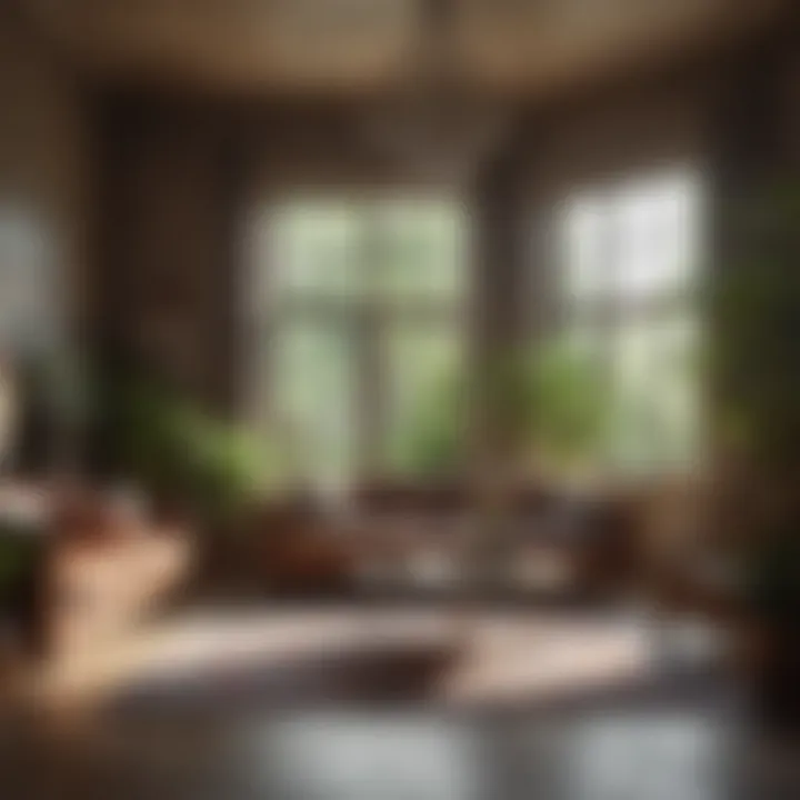 A serene living room with plants and natural light