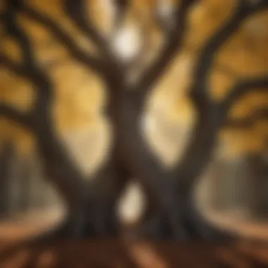 Two intertwined trees representing emotional bonds.