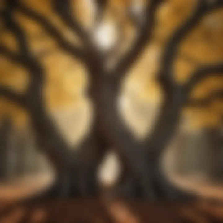 Two intertwined trees representing emotional bonds.
