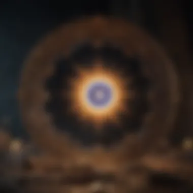 Celestial Events and Personal Growth An abstract visualization of celestial events and their impact on personal growth.