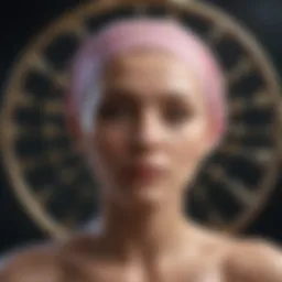 Symbolic representation of Cancer astrology with celestial elements