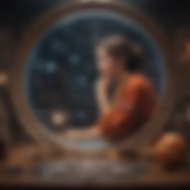 Self-Reflection Through Horoscope Insights Illustration of a person reflecting on their horoscope