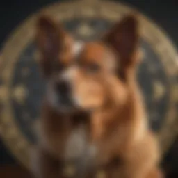 Astrological chart featuring different dog breeds