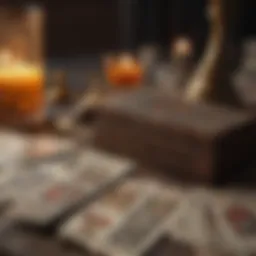 Detailed layout of a financial tarot spread with card placements