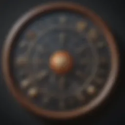 Artistic representation of a natal chart filled with astrological symbols and signs.