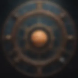Celestial chart illustrating astrological signs and planets