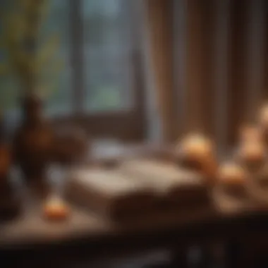 A serene setting with burning incense and candles, representing a peaceful space for psychic readings.