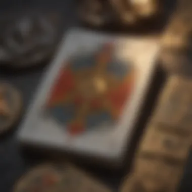 A close-up of tarot cards highlighting symbols of love and connection