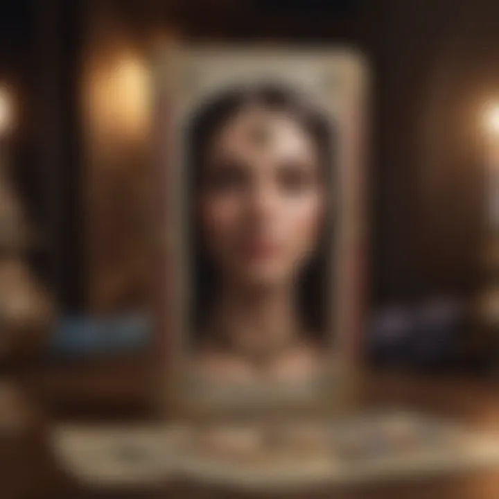 An open tarot card spread revealing insights