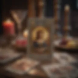 A beautifully arranged tarot spread with cards depicting love and relationships