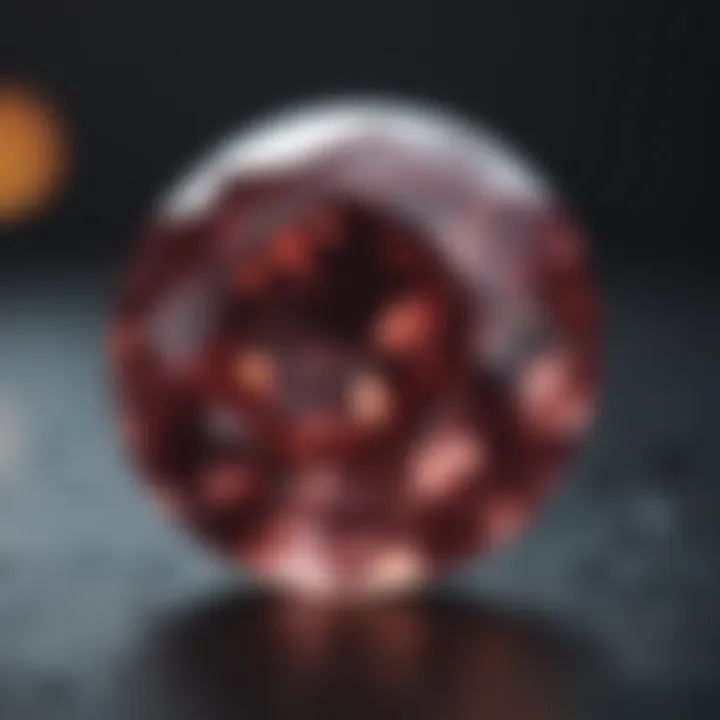 A close-up view of a certified gemstone with its authenticity certificate