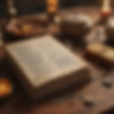 Ancient Texts of Vedic Wisdom Vedic astrology texts and manuscripts on a wooden table