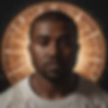 Artistic Essence of Kanye's Zodiac Artistic representation of Kanye West embodying his zodiac traits