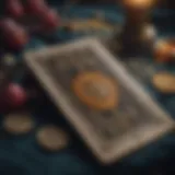 Mystical tarot cards spread out on a velvet cloth