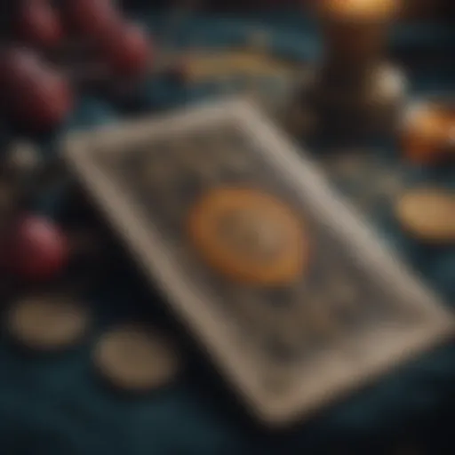 Mystical tarot cards spread out on a velvet cloth