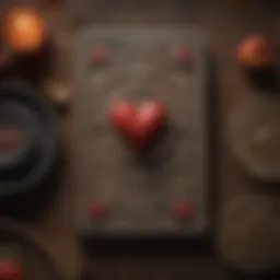 An ornate tarot card spread featuring symbols of love