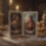 Tarot cards spread showcasing the Lovers card