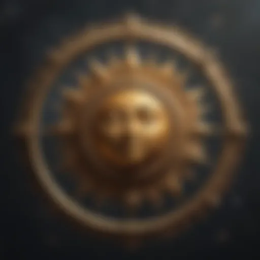 Celestial symbols representing moon and sun signs