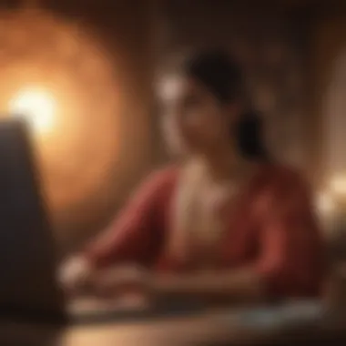 Engagement with Astrology Resources Online Person engaging with astrology resources on a laptop