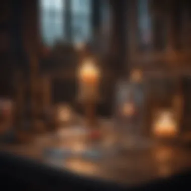 Calm Atmosphere for Love Tarot Readings A serene tarot reading setup with candles and cards