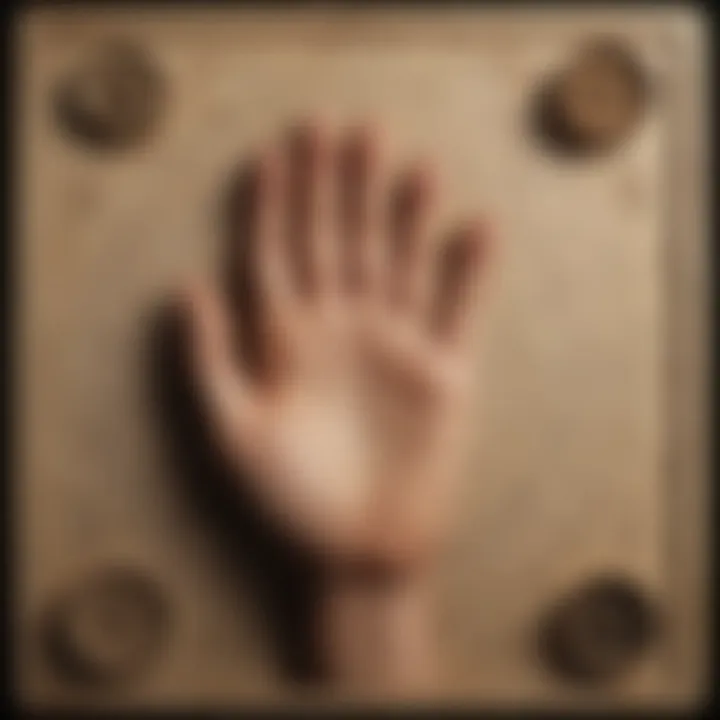 An array of palmistry tools displayed artistically