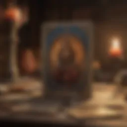 Tarot cards spread on a mystical background