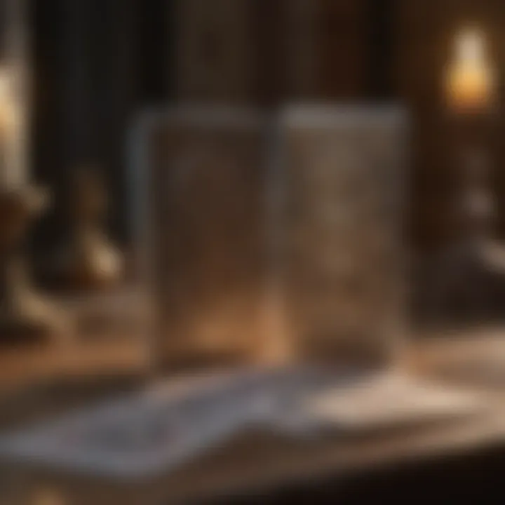 A serene setting featuring tarot readings with plastic decks