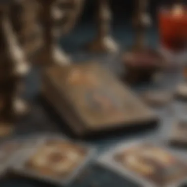 A collection of tarot cards spread out on a table