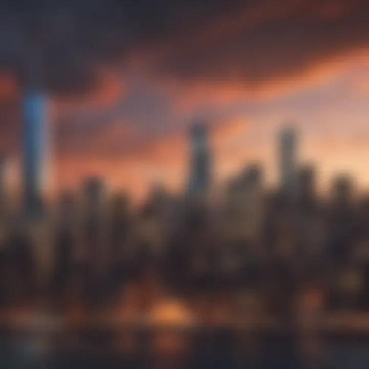 New York skyline with astrology theme