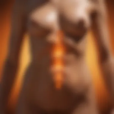 Visual depiction of the location of sacral chakras in the body